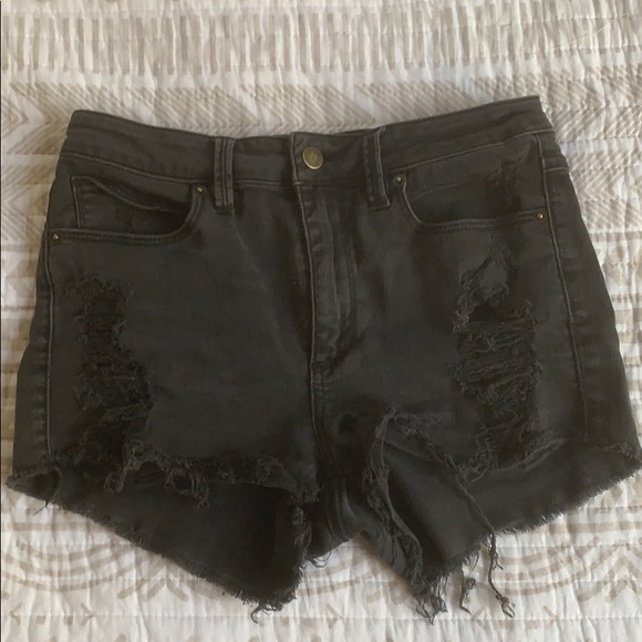 Guess Pants - Guess high waisted shorts black distressed.